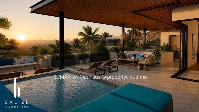 Penthouse 3 ch. avec piscine, étrangers acceptés – Cap Malheureux