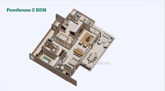 Penthouse 4 chambres - complex residentiel avec acces plage