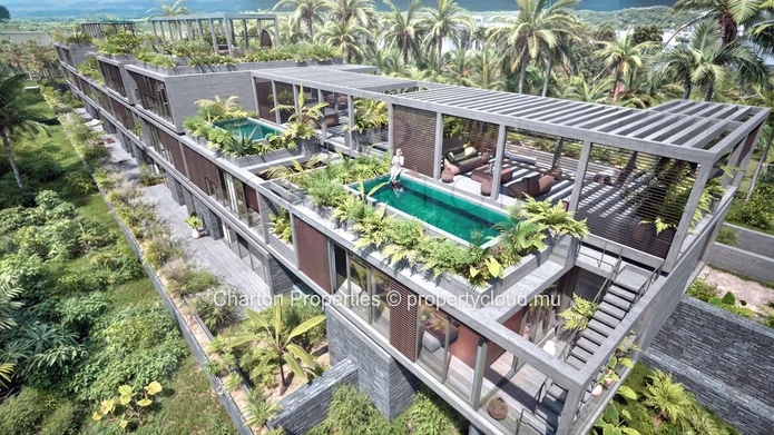 3-bedroom en suite apartment with unobstructed lagoon view in Roches Noires