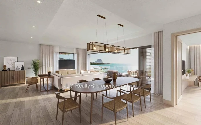 Superb penthouse for sale in a beachfront residence overlooking Le Morne Brabant located in Black Ri