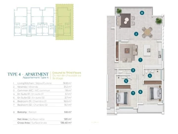 Appartement de 2 Chambres