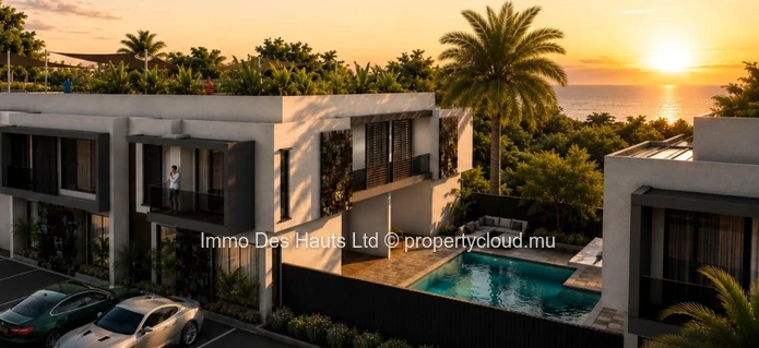 3 Bedroom Unfurnished First Floor Apartment with Rooftop for Sale in a Residential Complex, Flic en Flac