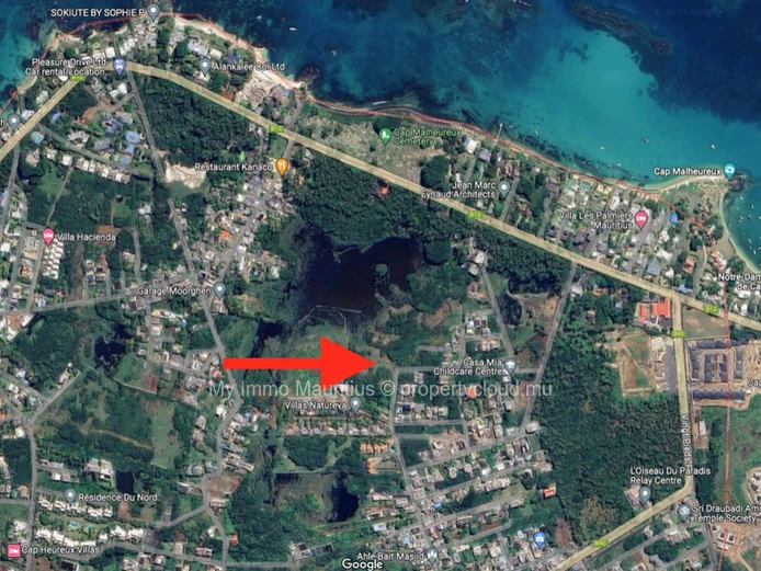 Residential Land – 2,763 m² (65 perches) – 5 min from Cap Malheureux Beach