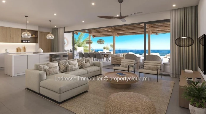 Beachfront apartment for sale in Tamarin