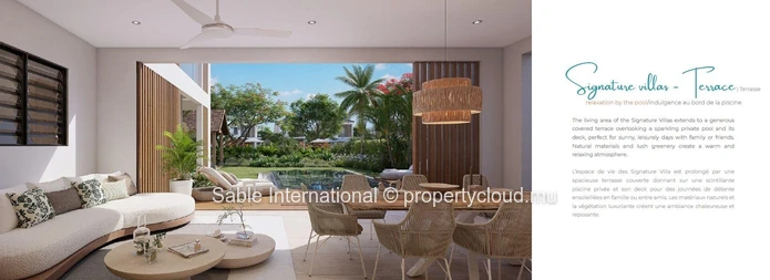 Appartement R+2 à vendre à Calodyne, 92m² habitables, 131m² de terrain, piscine commune, parkings, proche commodités