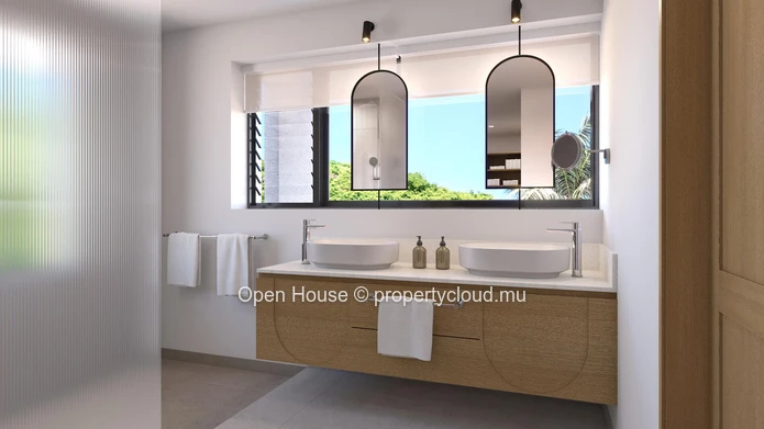 Villa PDS à vendre à Rivière Noire, 481m², 5 chambres, bureau, piscine privée, vue mer et montagne, prix €.