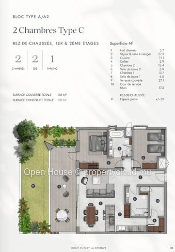 Appartement PDS au rez-de-chaussée à Mont Choisy, moderne, accessible aux étrangers, avec deux chambres et proche des...