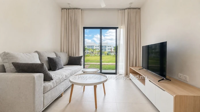 New 2-bedroom ground-floor apartment with communal pool in Beau Plan