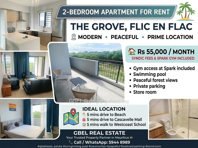 Appartement 2 chambres avec balcon et piscine - The Grove, Flic en Flac