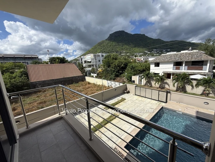 Furnished apartment for rent with 3 bedrooms and pool in La Preneuse, Black River - Rs 60,000/month.