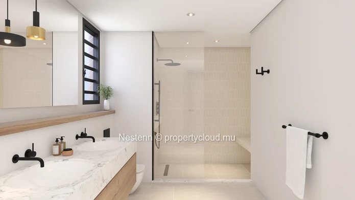 Appartement chic de 3 chambres avec vue lagon et montagne