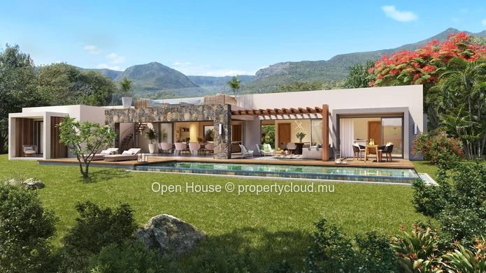 PDS VILLA for sale in Rivière Noire. Living area 415m², land 1,050m², 4 en suite bedrooms, sea and mountain view, clo...