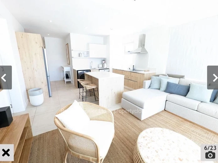 An exquisite 3-bedroom beachfront apartment available for rent on the first floor in the scenic Grand Gaube North.