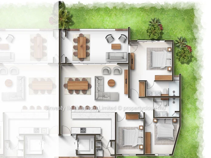 JINVESTY MAURITIUS : Direct promotor : Azulina three bedroom apartment at Azulina Pointe aux Biches0 MUR, 170.18 m²