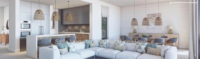 Penthouse à vendre à Rivière Noire, 470m², 3 chambres, piscine privée, vue mer et montagne. Proche des commodités.