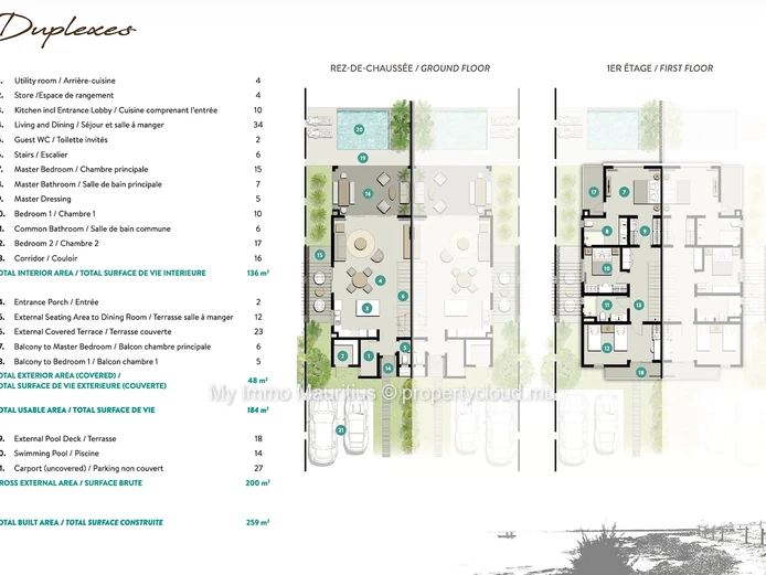 3-Bedroom Duplex with Private Pool – Pointe d’Esny Le Village