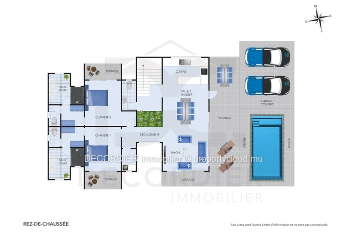 Villa contemporaine et spacieuse à Trou aux Biches