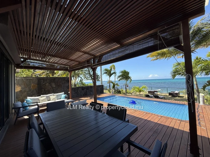 For Rent: Beachfront Villa with Private Pool in Pointe aux Canonniers, Mauritius