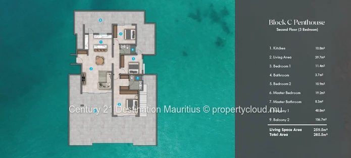 A Signature Penthouse Overlooking the Beauty of Tamarin - C7