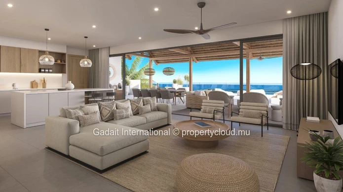 A vendre appartement élégant pied dans l'eau, un cadre de vie incomparable au Cœur de la côte ouest de île Maurice