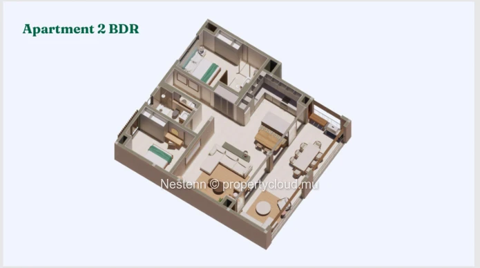 Appartement de 2 chambres avec accees mer