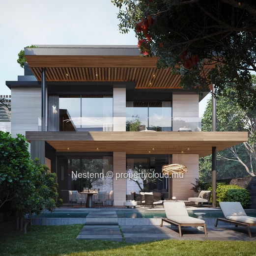 Sumptuous 3-bedroom waterfront villa with panoramic views from its rooftop