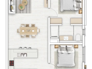 Appartement de 3 Chambres