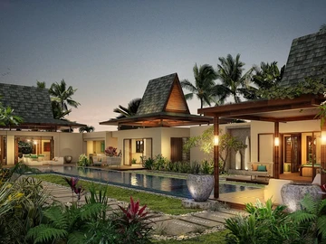 Stunning Bali-Style Villa Near the Beach