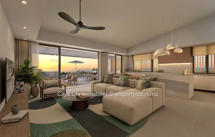 Appartement 3 chambres de 183m² avec piscine à Tamarin