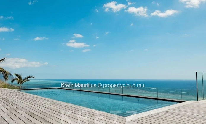 Villa d'exception avec vue panoramique sur le lagon et Le Morne