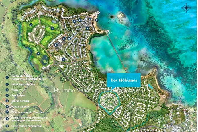 New development on the seafront with golf course - North-East Mauritius