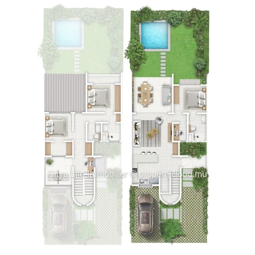 Modern 3-bedroom duplex with private pool in exclusive Beau Champ residence