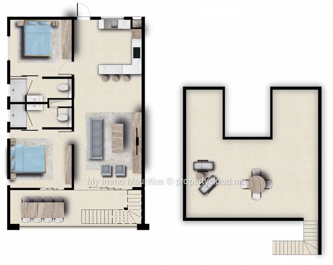 Exclusive penthouse close to Pereybère beach