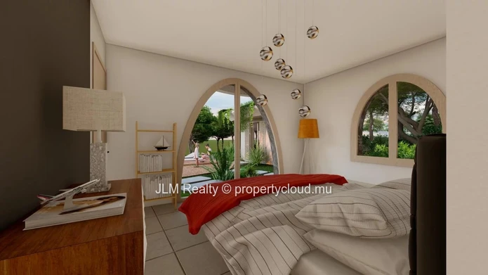 Stunning Bioclimatic Villa with Green Roof and Sea View for Sale in Baie du Cap, Mauritius