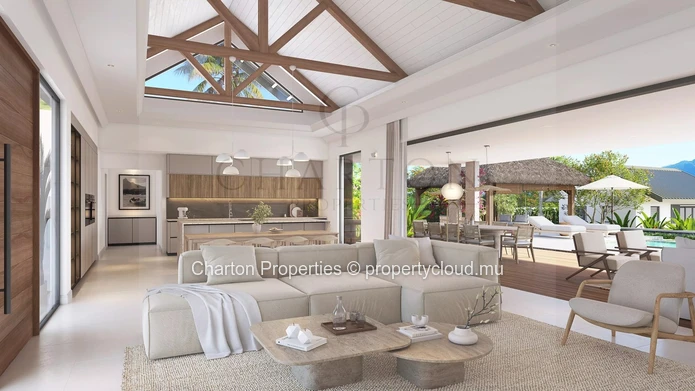 Villa contemporaine de 4 chambres avec vues panoramiques sur les montagnes à Tamarin