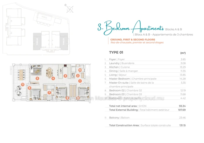 Calodyne -Luxurius 3 Bedroom Apartment -Free Deco Pack Offered