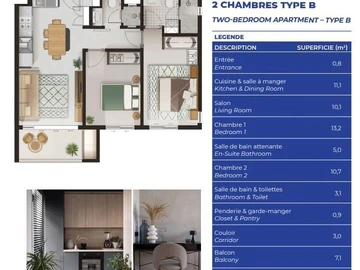 Appartement de 2 Chambres