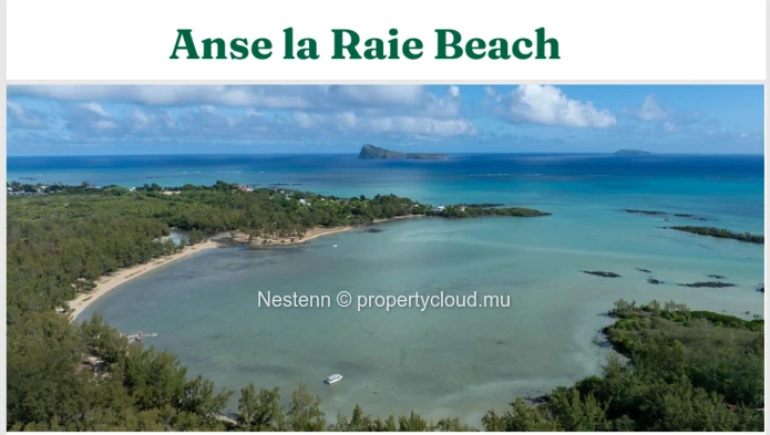 Modern duplex villa in Cap Malheureux with 4 bedrooms, private pool, and sea access. Includes 2 carports and security. 