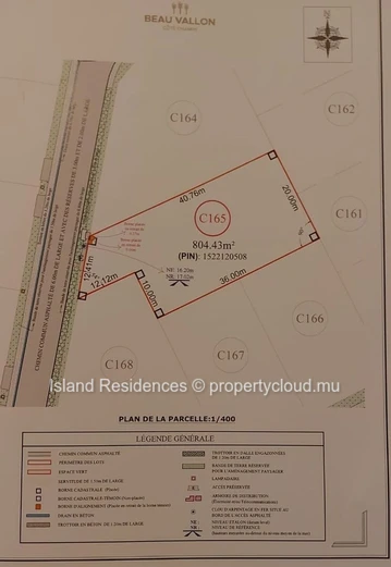 Beau terrain résidentiel de 804 M2 dans un lotissement cloturé avec gardien
