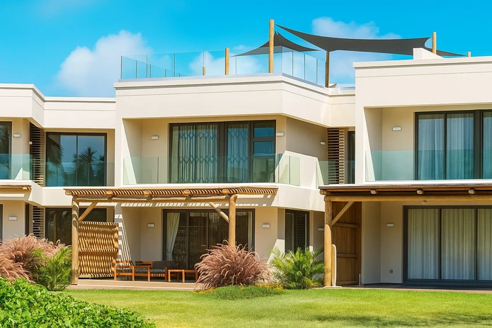 Stunning Beachfront Duplex with Private Pool in Calodyne - Rs!