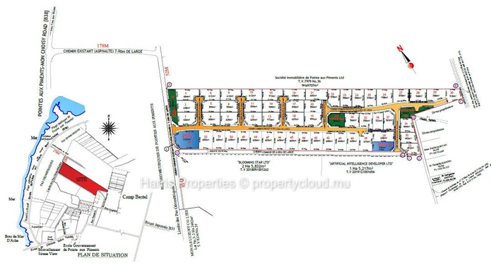 Several lots of land available for sale in a gated morcellement in Pointe aux Biches 