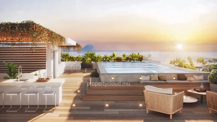 A vendre penthouse de 2 chambres de 127m² au cœur de Tamarin accessible aux étrangers(R+2)