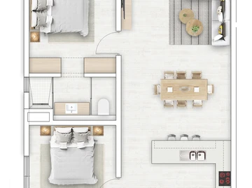 Appartement de 3 Chambres