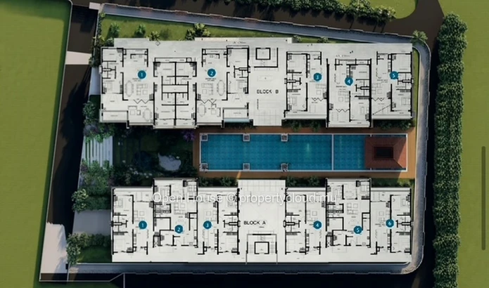 Penthouse R+2 à vendre à Péreybère, Grand Baie. 118m², 3 chambres, piscine commune, proche de toutes commodités. Rs.