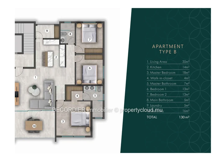 Appartement spacieux à Grand Baie