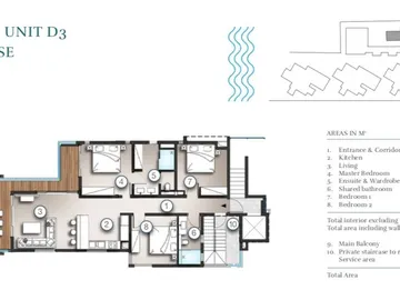 Penthouse de 3 Chambres