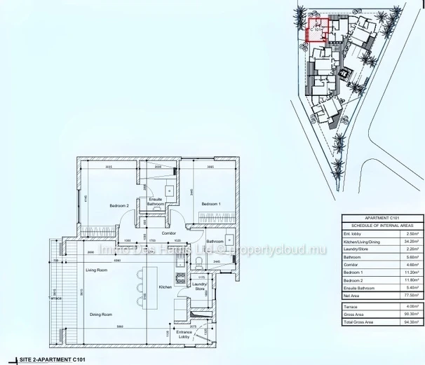 2 Bedroom Apartment  ground floor for sale Tamarin 