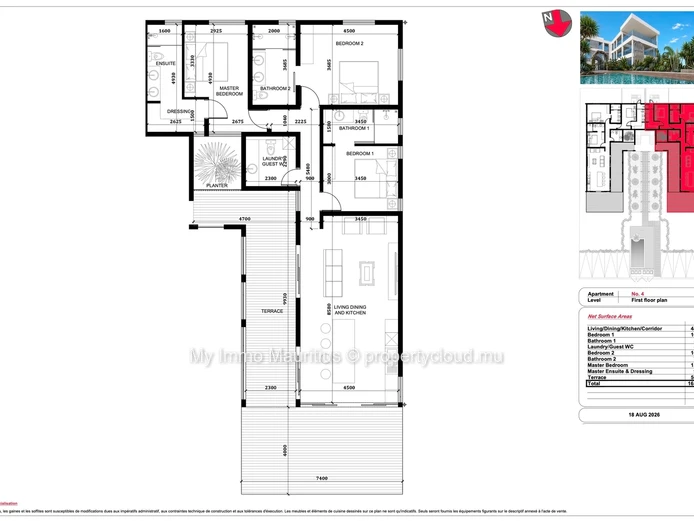 Pointe aux Canonniers – New 3-bedroom apartment just 5 minutes’ walk from the beach