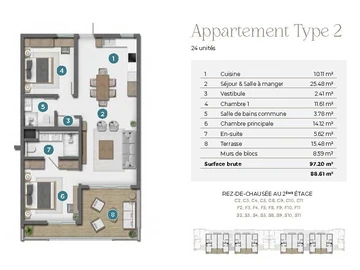 Appartement de 2 Chambres
