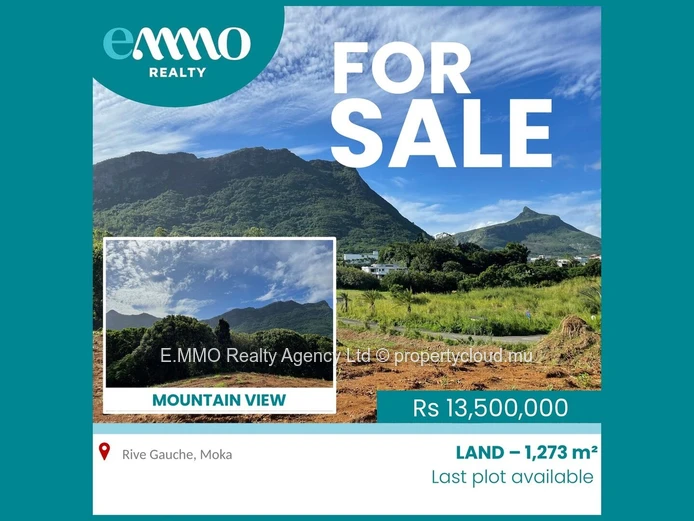 1,273 m² residential plot with mountain views – Rive Gauche, Moka